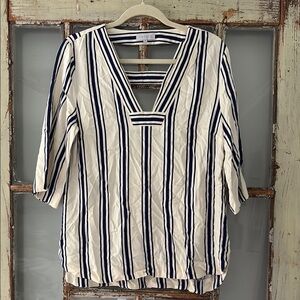Striped V-Neck Women's Top